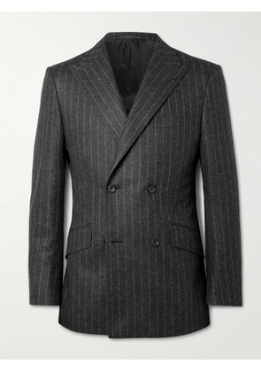 Kingsman - Double-Breasted Striped Wool-Felt Suit Jacket - Men - Gray - IT 46