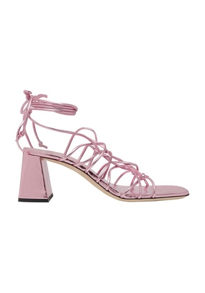 Alexander pink metallic leather heel sandals