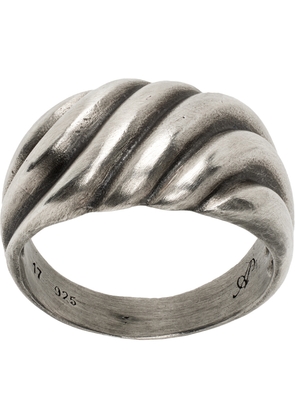 AFTER PRAY Silver Pretzel Carving Ring