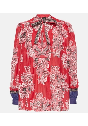 Etro Printed cotton and silk blouse