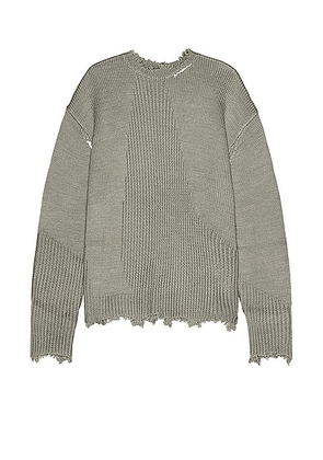 C2H4 Arc Sculpture Knit Sweater in Snowflake Gray - Grey. Size S (also in ).