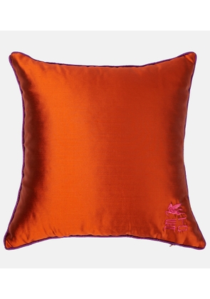 Etro Pegaso embroidered silk cushion