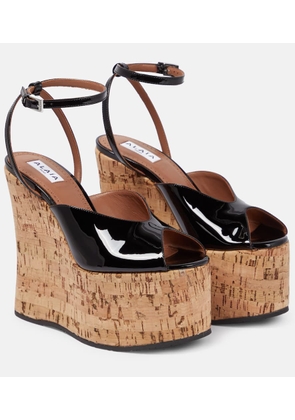 Alaïa Patent leather wedge sandals