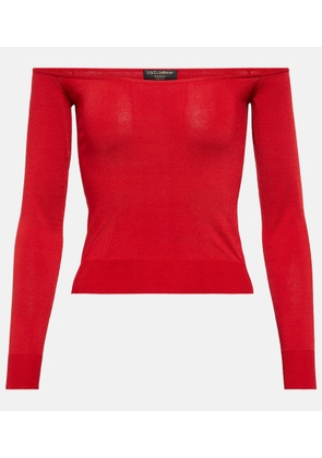 Dolce&Gabbana Portofino off-shoulder cropped sweater