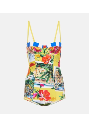 Dolce&Gabbana Portofino printed balconette swimsuit