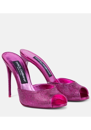 Dolce&Gabbana Crystal-embellished satin sandals