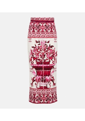 Dolce&Gabbana Majolica silk-blend midi skirt