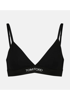 Tom Ford Logo stretch-jersey triangle bra