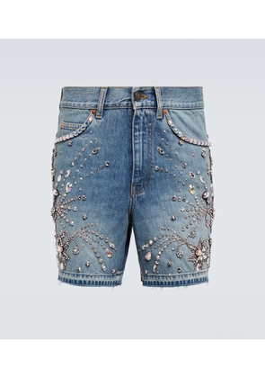 Gucci Embellished denim shorts