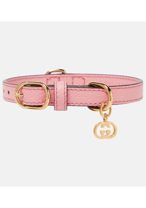 Gucci Interlocking G XS faux leather dog collar