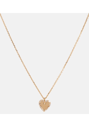 Suzanne Kalan 18kt gold heart necklace with diamonds