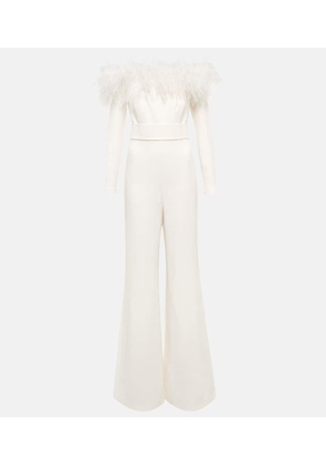 Safiyaa Feather-trimmed jumpsuit