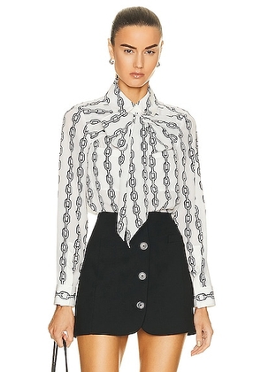 Burberry Tammy Blouse in White Pattern - White. Size 0 (also in ).