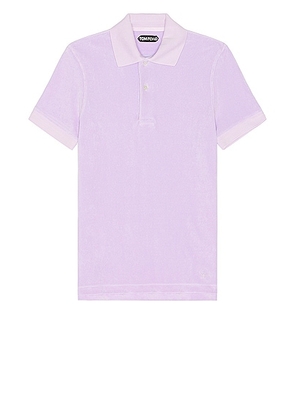 TOM FORD Short Sleeve Polo in Light Violet - Lavender. Size 46 (also in ).