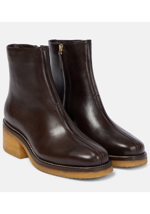 Lemaire Piped leather ankle boots