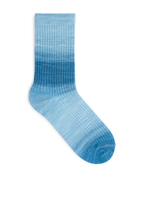 Space Dye Viscose Socks - Blue