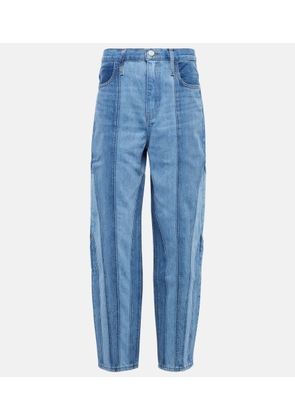 Frame Warped Stripe Barrel high-rise jeans