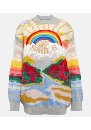Stella McCartney Festive Smile intarsia wool-blend sweater