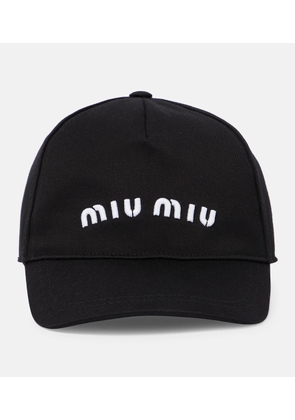 Miu Miu Logo embroidered cotton cap