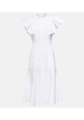 Chloé Ruffle-trimed cotton midi dress