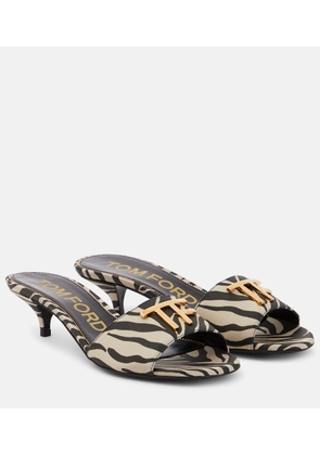Tom Ford Embellished leopard-print sandals