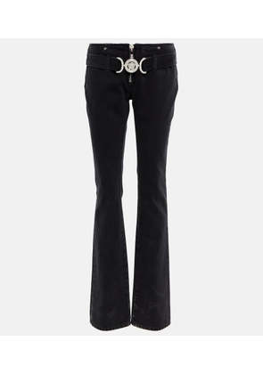Versace Belted low-rise flared jeans