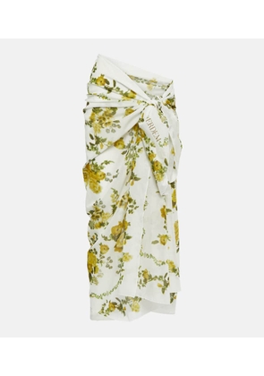 Erdem Floral cotton voile beach cover-up