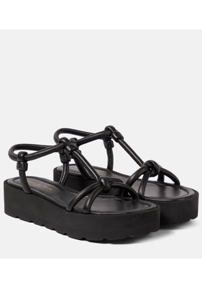 Gianvito Rossi Knotted leather platform sandals