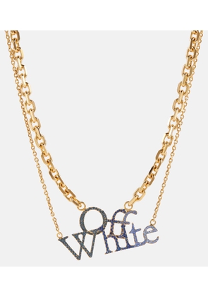 Off-White Logo pavé crystal-embellished necklace