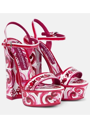 Dolce&Gabbana Printed leather platform sandals