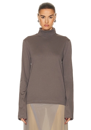 Acne Studios Turtleneck Long Sleeve Top in Mud Grey - Grey. Size XS (also in L, S).