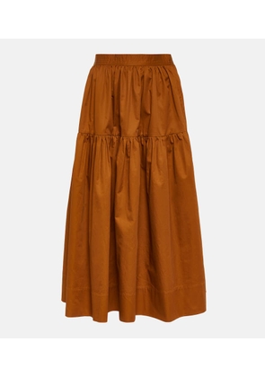 CO Pleated cotton maxi skirt