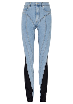 Mugler Spiral Panelled Skinny Jeans - Blue - 12
