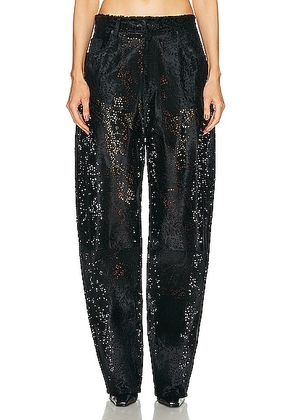 EZR Baggy Pant in Laser Cut Black - Black. Size 24 (also in 27, 28, 30).