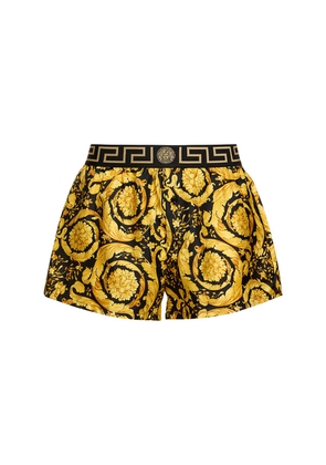 Baroque Print Silk Loungewear Shorts