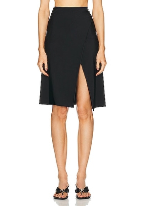 VERSACE Pareo Jersey Cayman Coverall Skirt in Black - Black. Size 38 (also in 40, 42, 44).