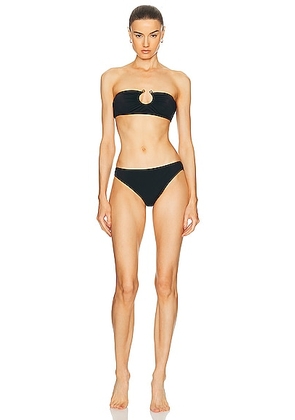 Bottega Veneta Strapless Bikini Set in Black - Black. Size XS (also in M, S).