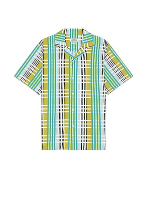 Lanvin Printed Bowling Shirt in Budgie - Green. Size 39 (also in 38, 40, 41).