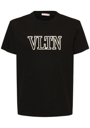 Vltn Embroidered Cotton Jersey T-shirt