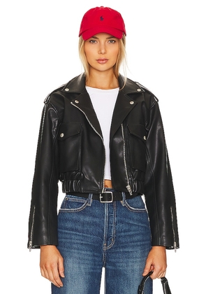 BLANKNYC Faux Leather Moto Jacket in Black. Size M, S.
