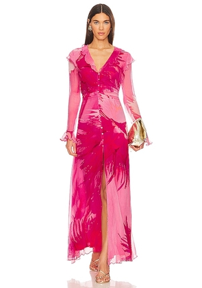 HEMANT AND NANDITA Abira Maxi Dress in Pink. Size M.