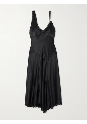Isabel Marant - Ayrich Asymmetrical Eyelet-embellished Silk Midi Dress - Black - FR34,FR36,FR38,FR40,FR42,FR44