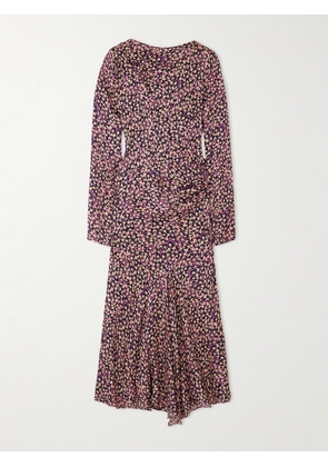 Isabel Marant - Ulani Asymmetric Gathered Crepe Midi Dress - Purple - FR34,FR36,FR38,FR40,FR42,FR44