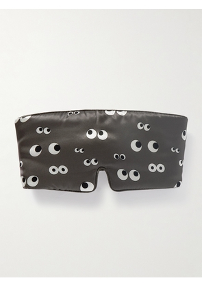 Anya Hindmarch - All Over Eyes Printed Silk Eye Mask - Gray - One size