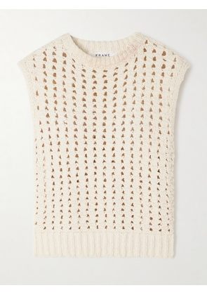 FRAME - Crocheted Cotton Vest - Cream - x small,small,medium,large