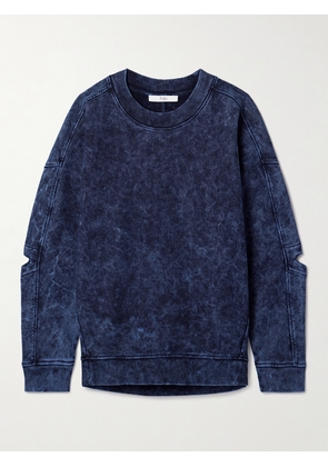 Tibi - Oversized Cutout Cotton-jersey Sweatshirt - Blue - x small,small,medium,large,x large