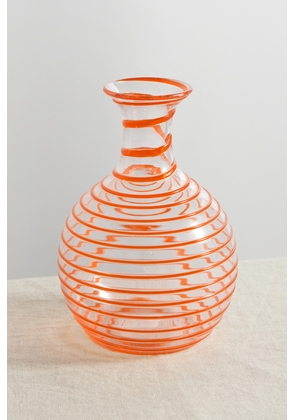 Yali Glass - A Filo Striped Glass Carafe - Orange - One size