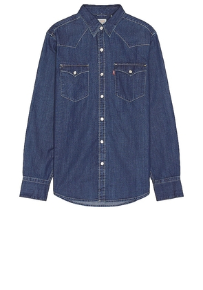 LEVI'S Barstow Western Standard Shirt in Blue. Size L, M.