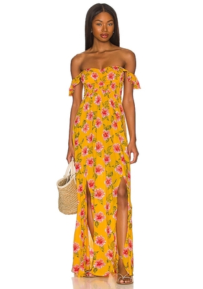 Tiare Hawaii Hollie Maxi Dress in Yellow. Size M/L.