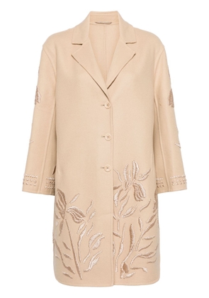 Ermanno Scervino floral-embroidery wool coat - 51116
